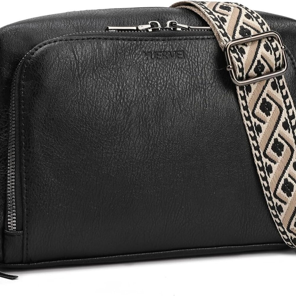 Women's Vegan Leather Crossbody Purse Medium Wallet Bag for Travel and Everyday